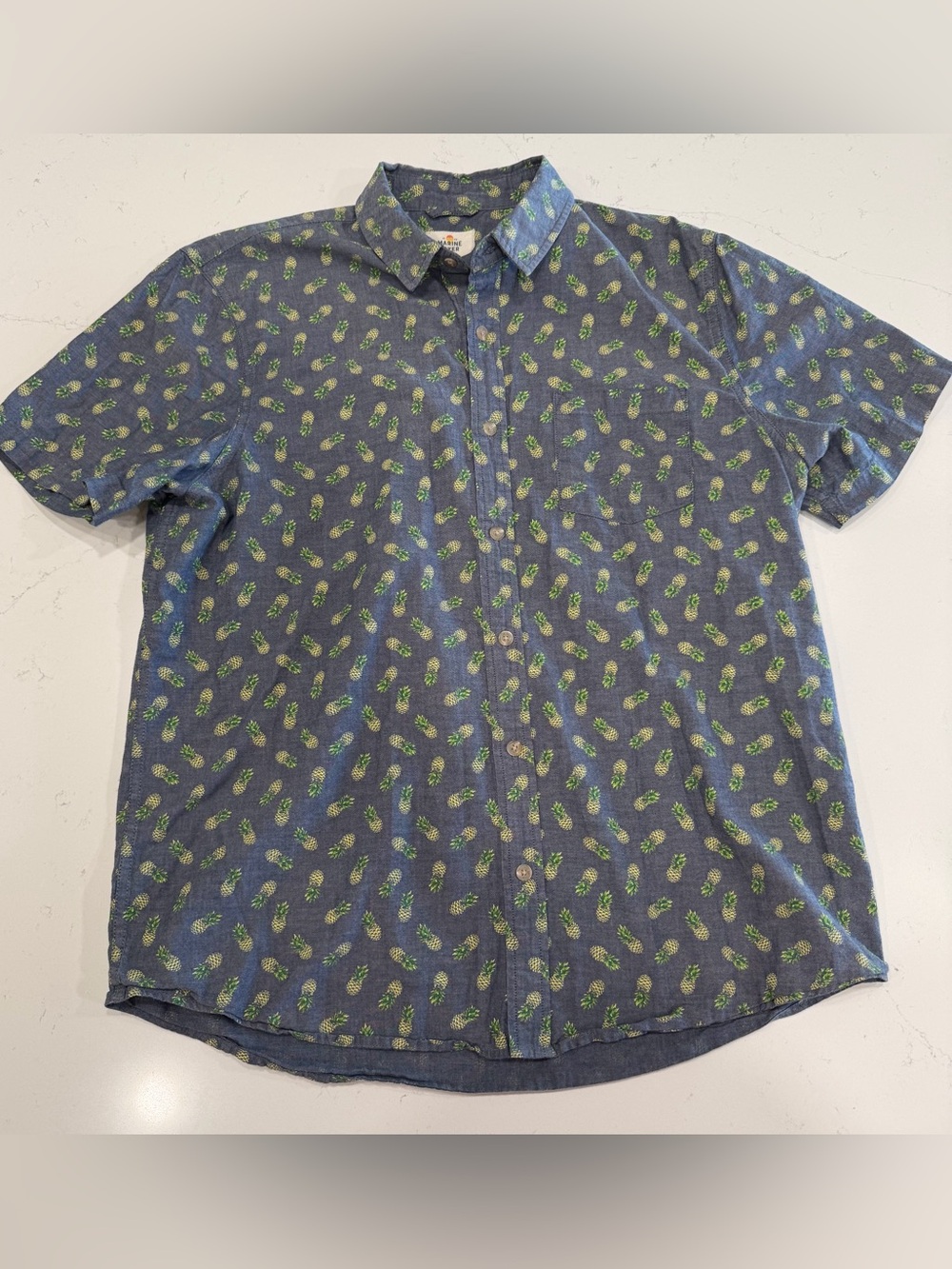 Marine Layer Men’s Pineapple Chambray Button-Up Shirt - M/L